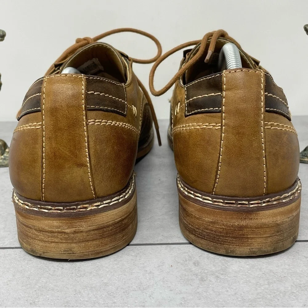 Steve Madden Brown TABLOID Leather Lace Up Oxford Shoes US 11.5 Mens